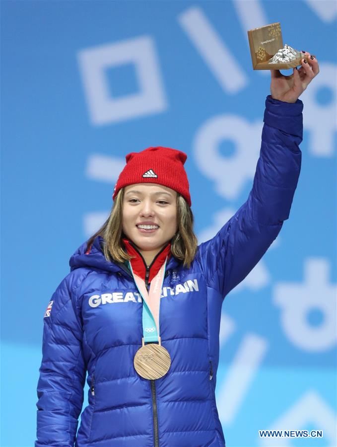 (SP)OLY-SOUTH KOREA-PYEONGCHANG-FREESTYLE SKIING-LADIES' SKI SLOPESTYLE-MEDAL CEREMONY