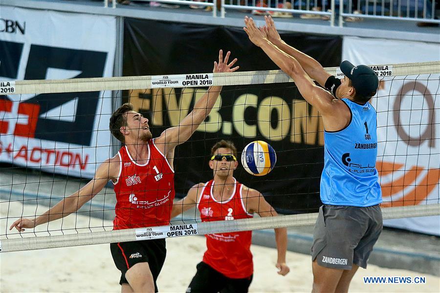 (SP)PHILIPPINES-MANILA-BEACH VOLLEYBALL-FIVB WORLD TOUR-MEN'S BRONZE MEDAL MATCH-SWITZERLAND VS SPAIN