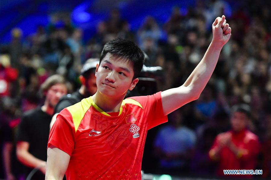 (SP)FRANCE-CHESSY-2018 ITTF MEN'S WORLD CUP-FINAL-FAN ZHENDONG VS TIMO BOLL