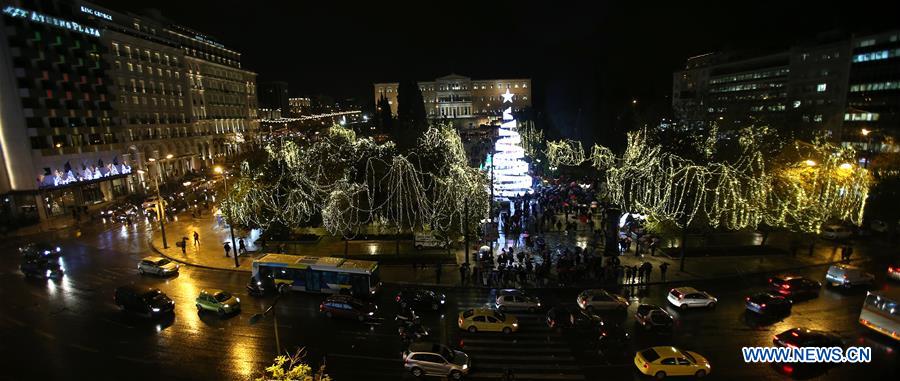 GREECE-ATHENS-CHRISTMAS TREE-LIGHTING