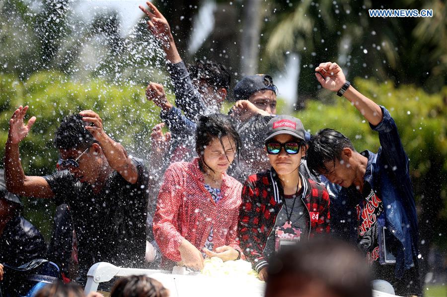 MYANMAR-YANGON-WATER FESTIVAL