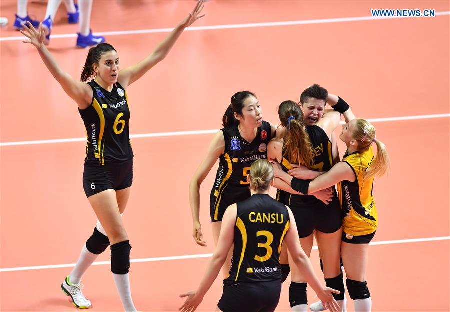 (SP)TURKEY-ISTANBUL-VOLLEYBALL-TURKISH WOMEN'S LEAGUE-VAKIFBANK VS ECZACIBASI