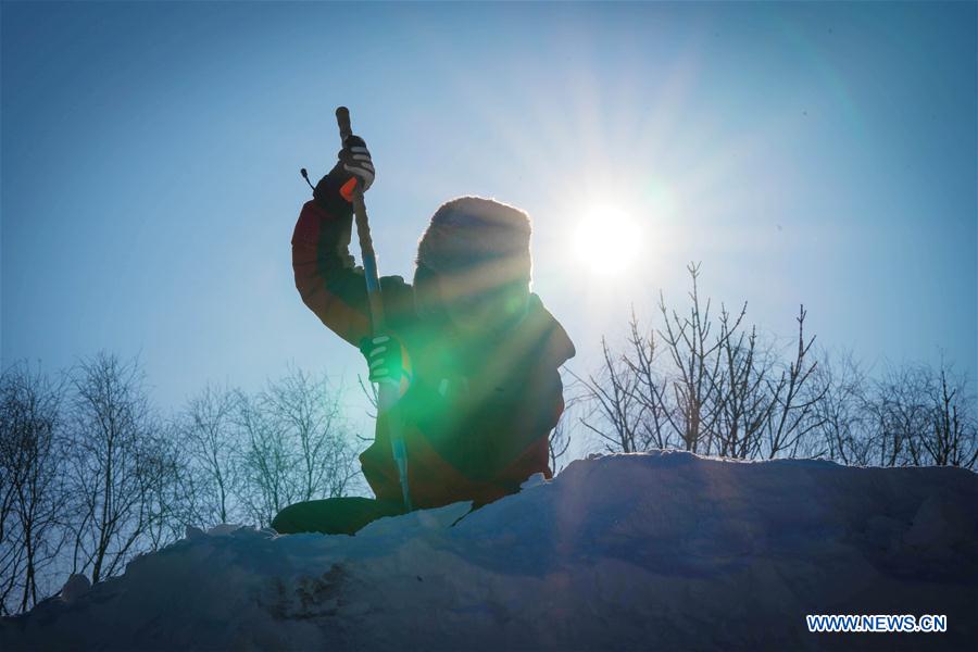 CHINA-HEILONGJIANG-HARBIN-COLLEGE STUDENT-SNOW SCULPTURE COMPETITION (CN)