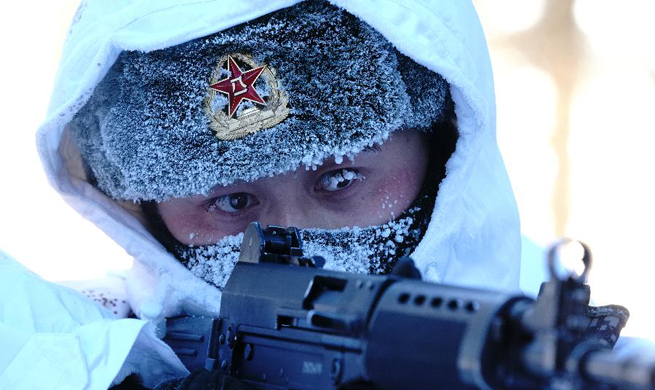 Soldiers stick to post at border despite severe cold in Mohe, NE China