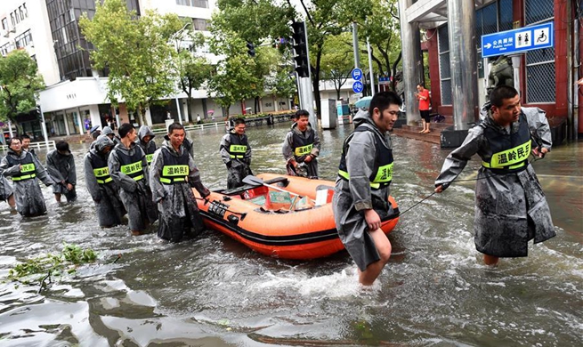 Typhoon Lekima makes landfall in Wenling, China