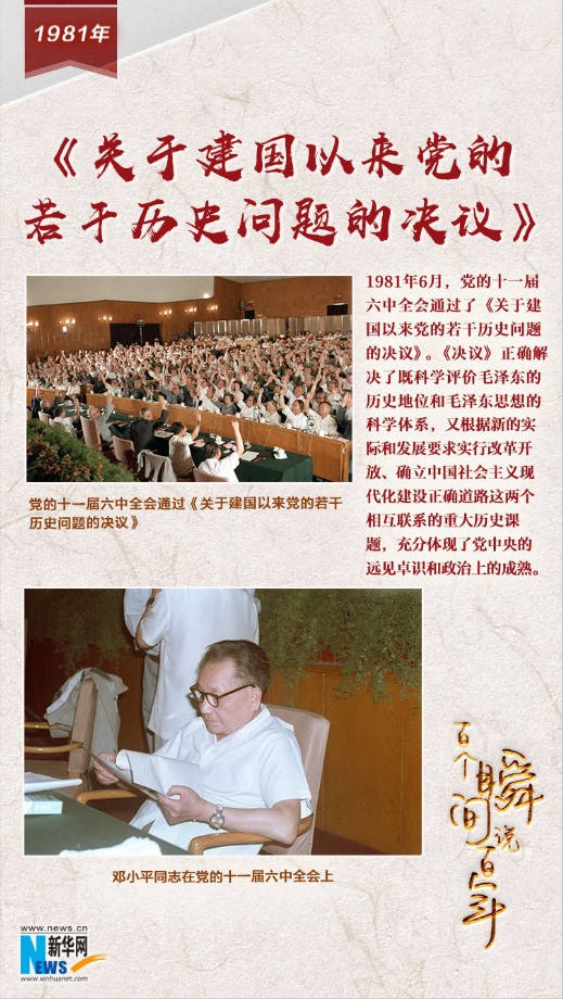 1981，《關(guān)于建國以來黨的若干歷史問題的決議》