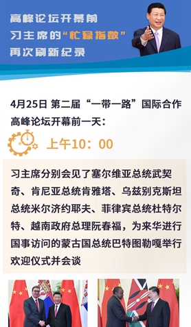 高峰論壇開幕前，習(xí)主席的“忙碌指數(shù)”再次刷新紀(jì)錄